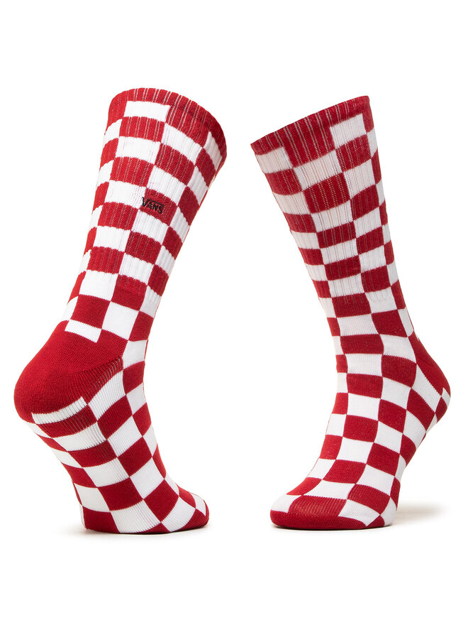 Vans Skarpety wysokie damskie Vans Checkerboard Crew VN0A3H3NRLM1 r.38,5/42 Czerwony