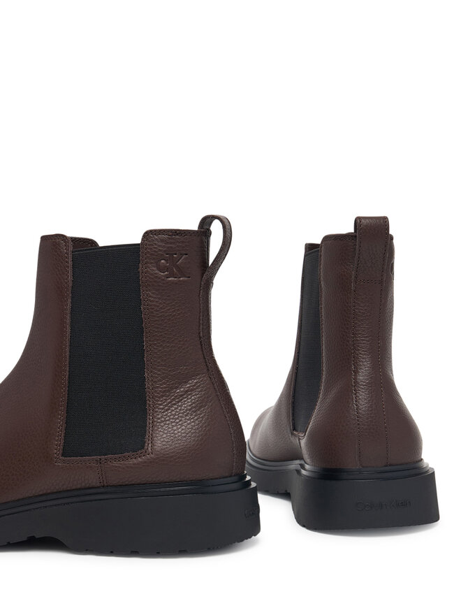 Calvin Klein Klassische Stiefeletten Calvin Klein Combat Ess Chelsea Boot Lth YM0YM01374 Braun