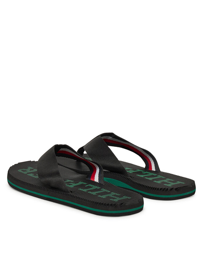 Tommy Hilfiger Zehentrenner Tommy Hilfiger Massage Beach Sandal FM0FM05443 Schwarz