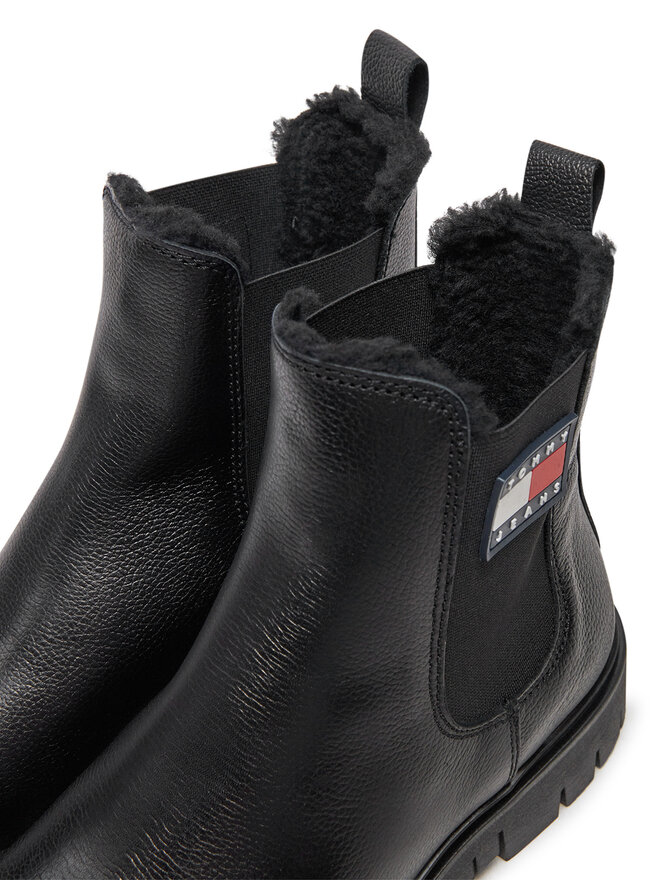 Tommy Jeans Kotníková obuv s elastickým prvkem Tommy Jeans Chelsea EN0EN02626 Černá