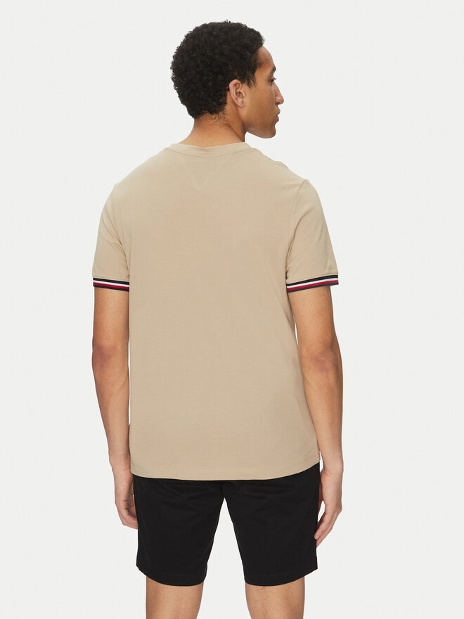 Tommy Hilfiger Tommy Hilfiger Majica Global Stripe MW0MW38630 Bež Regular Fit