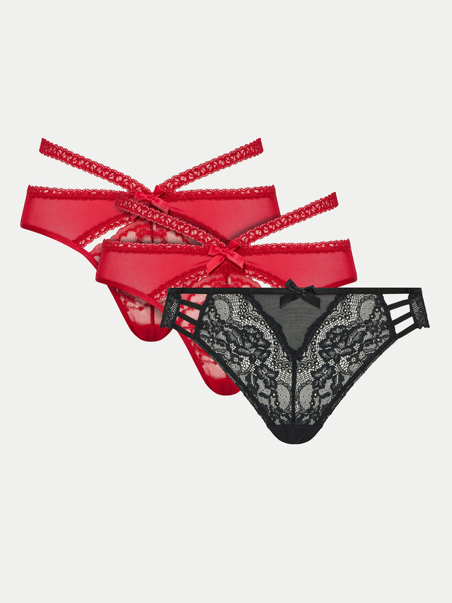Hunkemöller Hunkemöller Набір з 3 пар бразилійських трусів 300280 Червоний