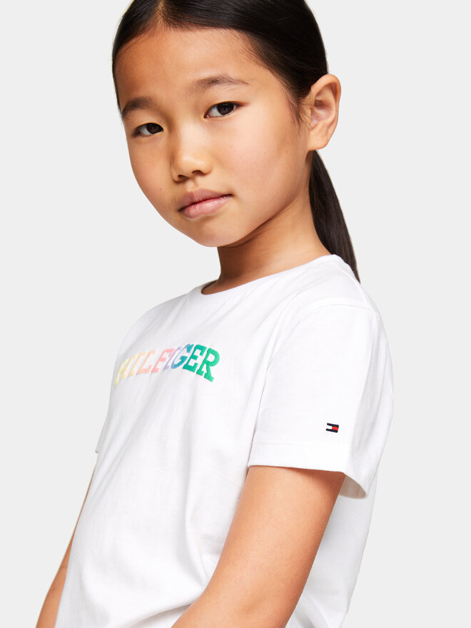 Tommy Hilfiger Tommy Hilfiger Camiseta Monotype KG0KG07851 D Blanco Regular Fit
