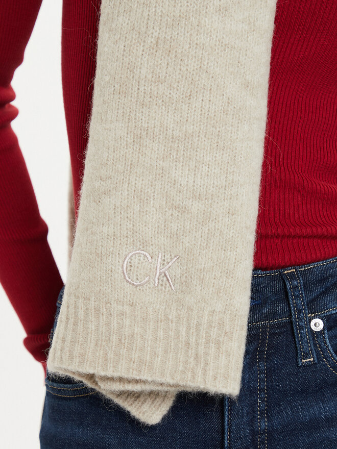 Calvin Klein Κασκόλ Calvin Klein Embroidery Airy K60K612610 Μπεζ