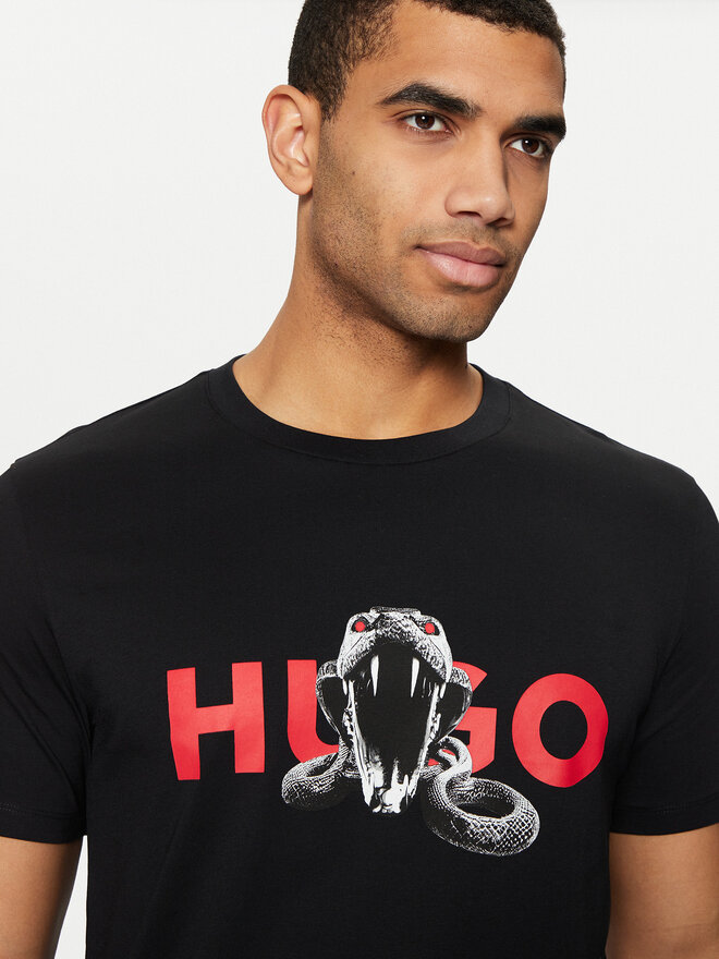 HUGO HUGO Футболка Deyladec 50530607 Чорний Regular Fit