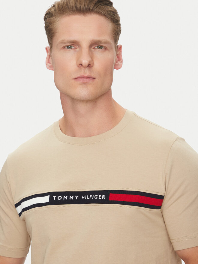 Tommy Hilfiger Tommy Hilfiger Camiseta Chest Insert MW0MW36498 Beis Regular Fit