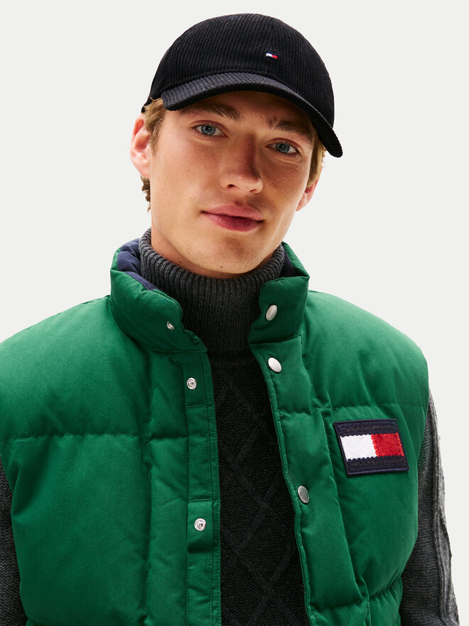 Tommy Hilfiger Шапка с козирка Tommy Hilfiger Th Flag 6 Panel Cord Cap AM0AM13583 Черен