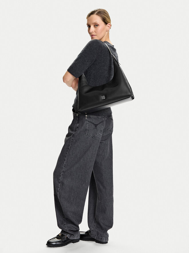 Calvin Klein Bolso Calvin Klein Emblem Hw Lthr Shoulder Bag LV04F3262G Negro