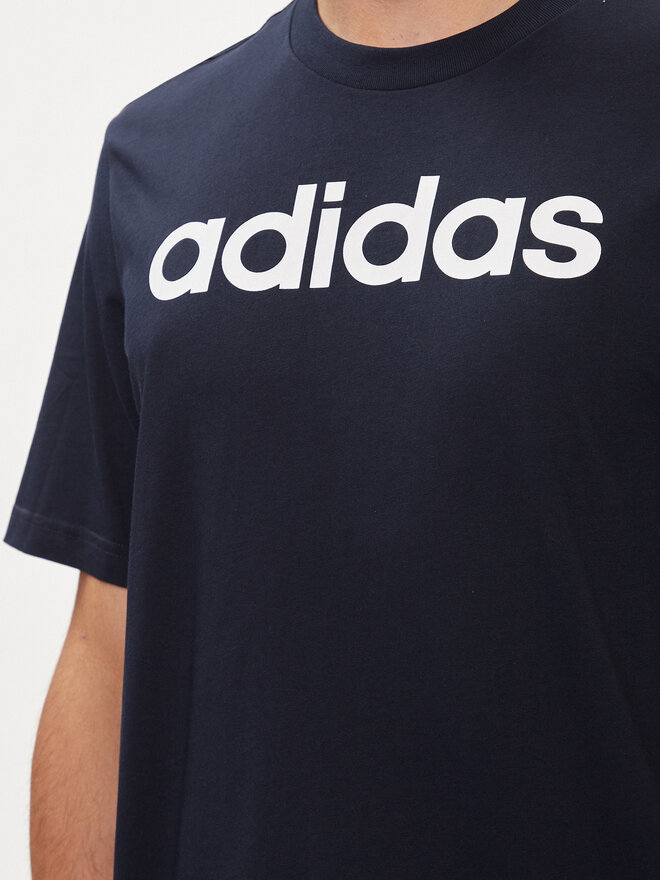 adidas adidas Marškinėliai Essentials Single Jersey Linear Embroidered Logo T-Shirt IC9275 Mėlyna Regular Fit