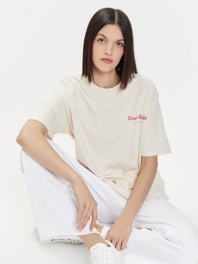 4F 4F Marškinėliai 4FWSS24TTSHF1265 Écru Oversize