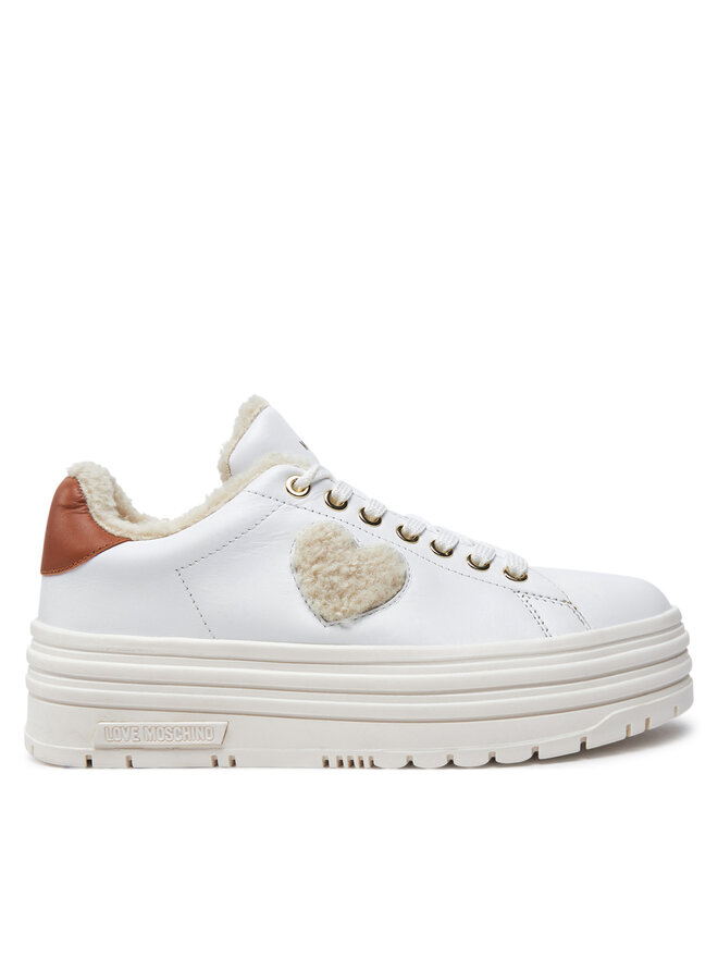 LOVE MOSCHINO Sneakersy LOVE MOSCHINO JA15366G0LIAR10A Biela
