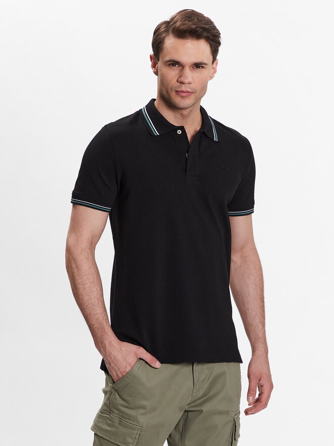 Geox Geox Polo Piquet M3510A-T2649 F9000 Μαύρο Regular Fit