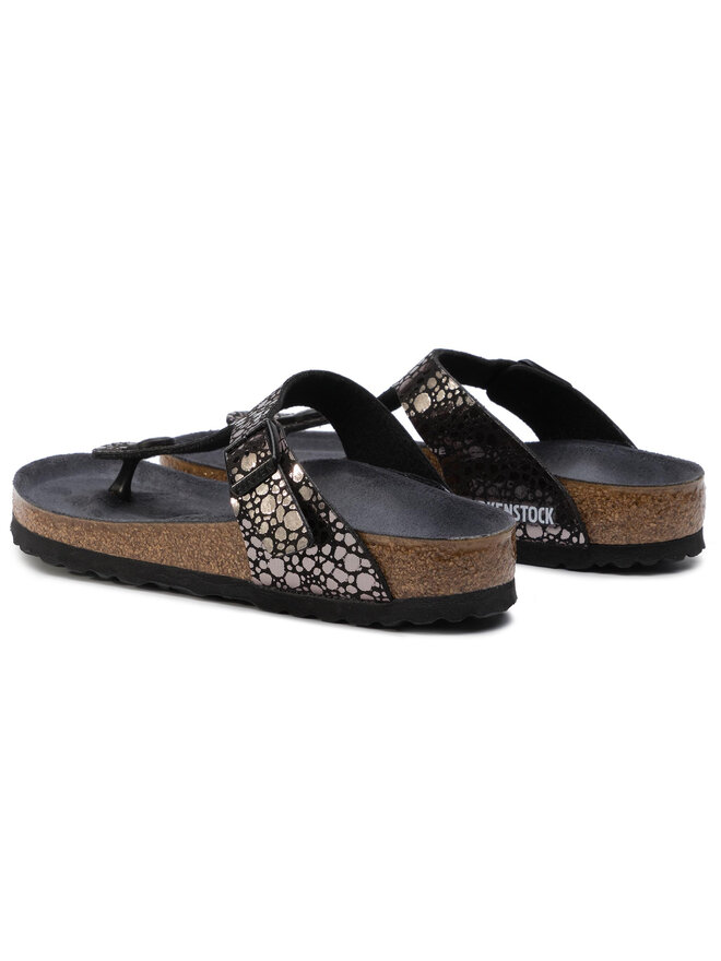 Birkenstock gizeh metallic stones black sales