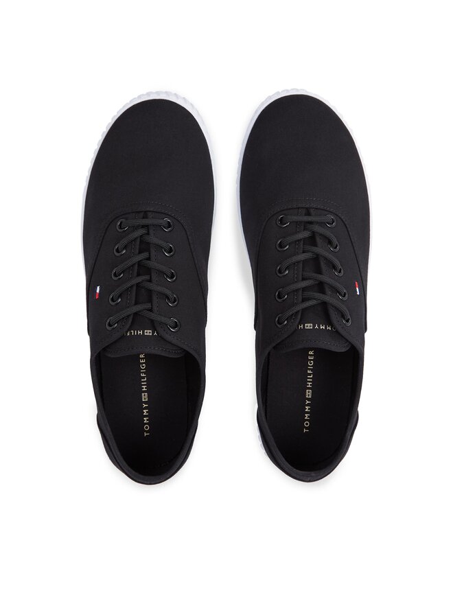 Tommy Hilfiger Tenisky Tommy Hilfiger Canvas Lace Up Sneaker FW0FW07805 Černá