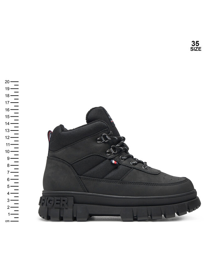 Tommy Hilfiger Μποτίνια Tommy Hilfiger Lace-Up Bootie T3X5-33707-1492 S Μαύρο