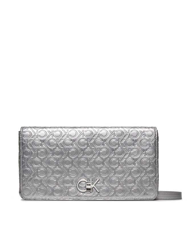 Calvin Klein Torebka Calvin Klein Re-Lock Double Gusette_Emb K60K611338 Srebrny