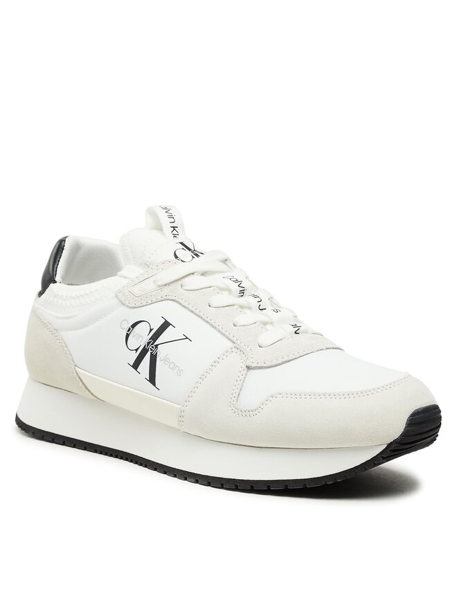 Calvin Klein Jeans Sneakers Calvin Klein Jeans Runner Sock Laceup Ny-Lth YM0YM00553 Weiß