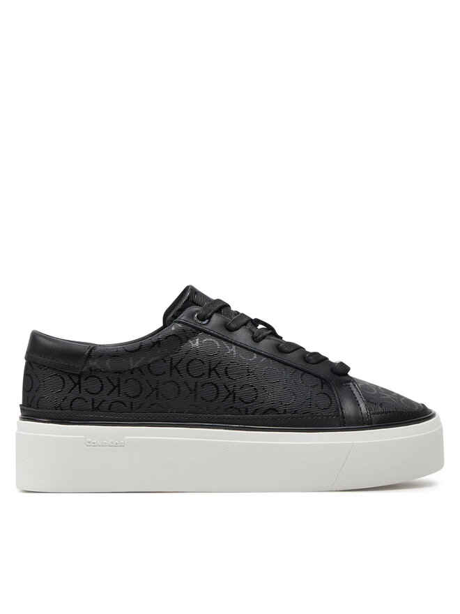 Calvin Klein Sneakersy Calvin Klein Flatform Cup Lace Up Epi Mono HW0HW01911 Čierna