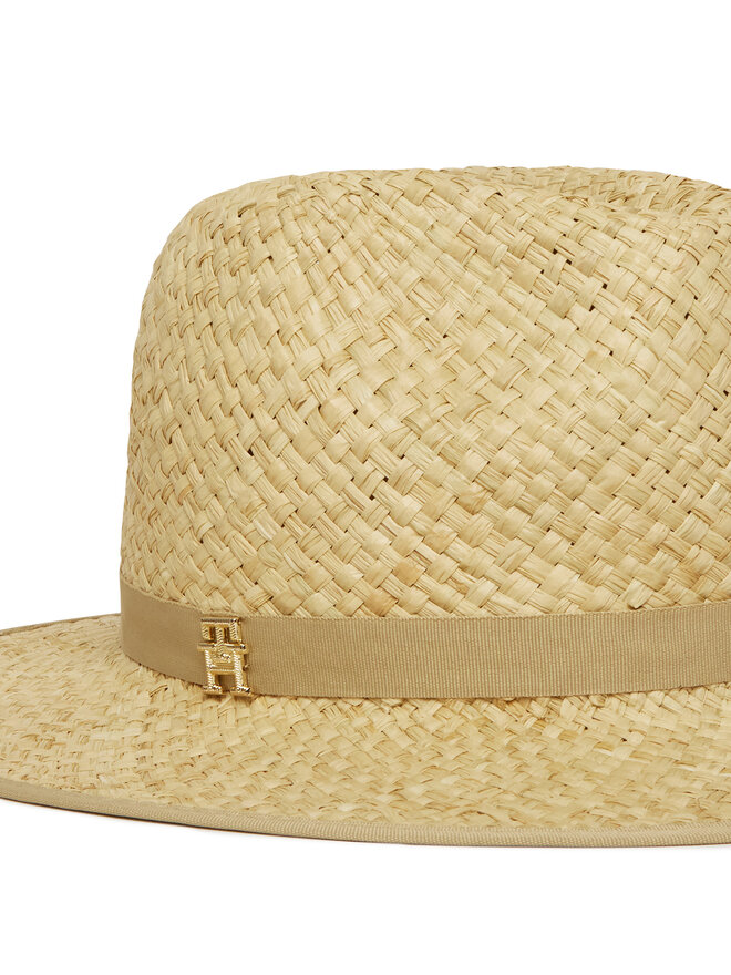Tommy Hilfiger Kapelusz Tommy Hilfiger Premium Beach Fedora AW0AW17135 Beżowy