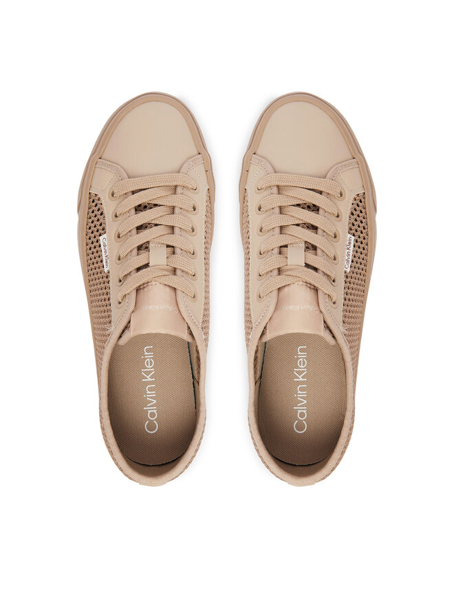 Calvin Klein Sneakers Calvin Klein Vulc Flatf Lace Up Lin Mesh HW0HW02971 Beige