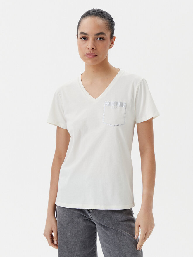 Liu Jo Sport Liu Jo Sport Marškinėliai TA5172 JS923 Écru Regular Fit