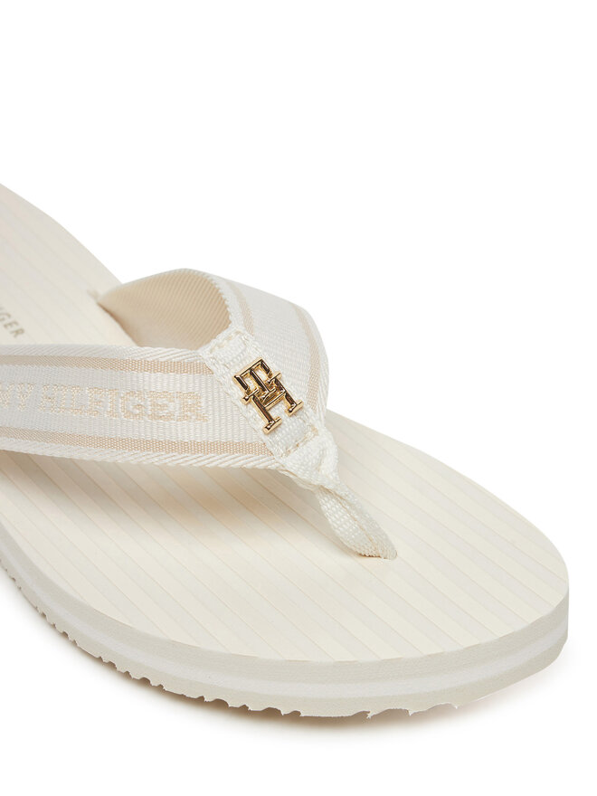Tommy Hilfiger Japonki Tommy Hilfiger Th Stripes Beach Sandal FW0FW08528 Biały