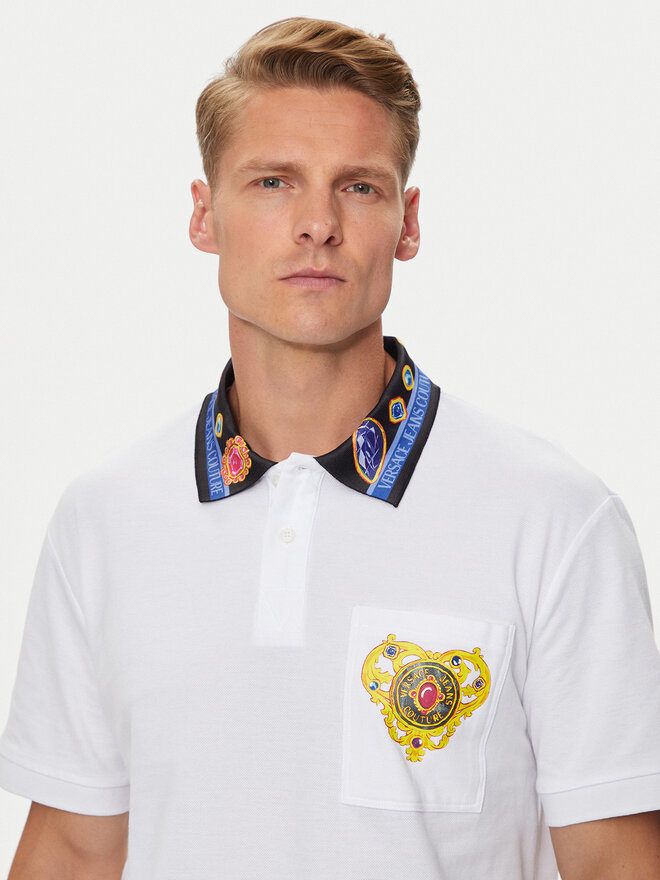 Versace Jeans Couture Versace Jeans Couture Poloshirt 76GAGT11 Weiß Regular Fit