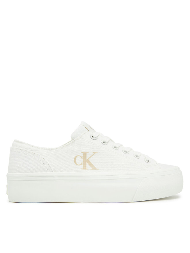 Calvin Klein Jeans Πάνινα παπούτσια Calvin Klein Jeans Vulc Flatform Low Cv Mg YW0YW01763 Λευκό