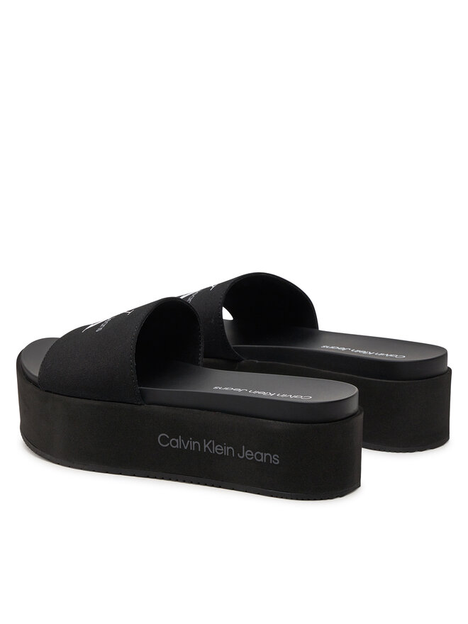 Calvin Klein Jeans Pantoletten Calvin Klein Jeans Flatform Sandal Met YW0YW01036 Schwarz