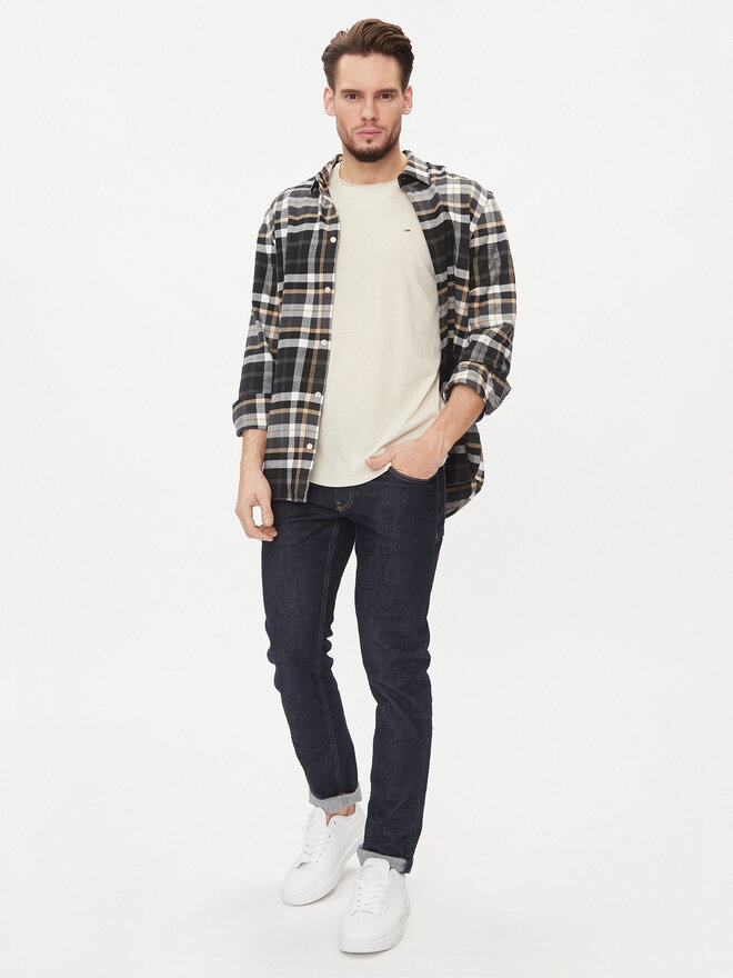 Tommy Jeans Tommy Jeans Marškinėliai Jaspe DM0DM09586 Smėlio Slim Fit