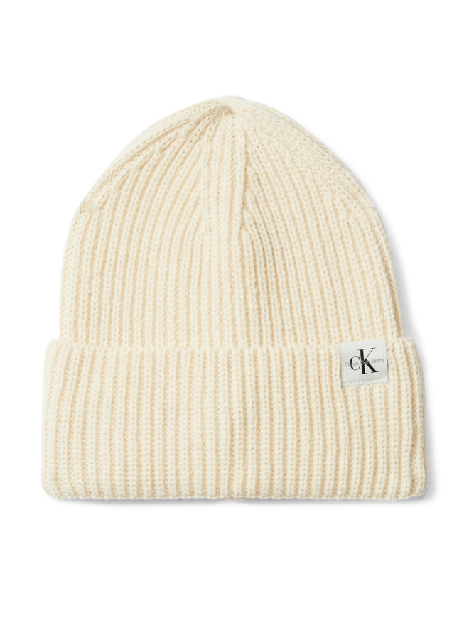 Calvin Klein Jeans Шапкa Calvin Klein Jeans Monogram Rib Beanie IU0IU00440 Écru