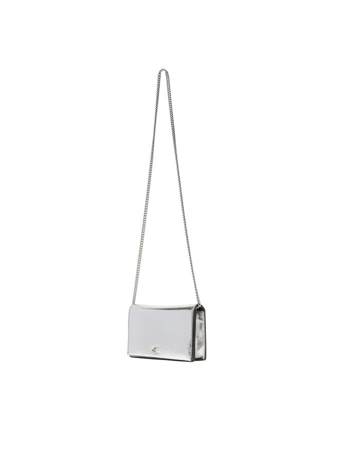Calvin Klein Handtasche Calvin Klein Ck Metallic Wallet On Chain LV04F3320G Silberfarben
