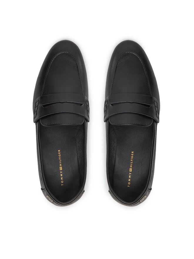 Tommy Hilfiger Loafers Tommy Hilfiger Essential Leather Loafer FW0FW07769 Nero