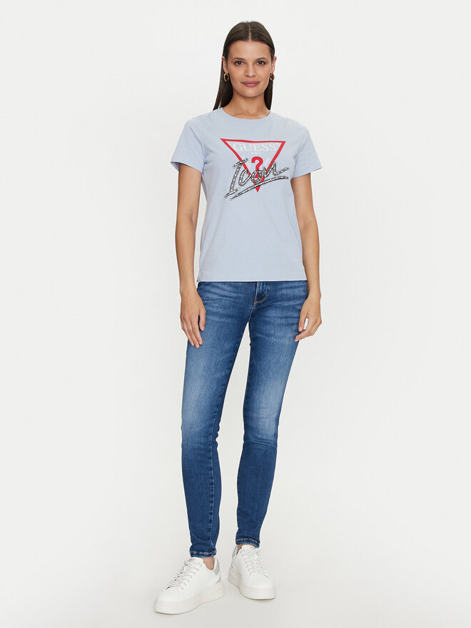 Guess Guess Marškinėliai Icon W4YI32 I3Z14 Mėlyna Regular Fit