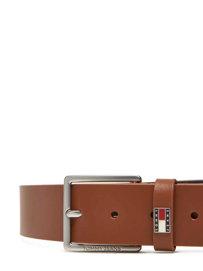 Tommy Jeans Cinturón para hombre Tommy Jeans Tjm Flag Leather 4.0 AM0AM13416 Marrón