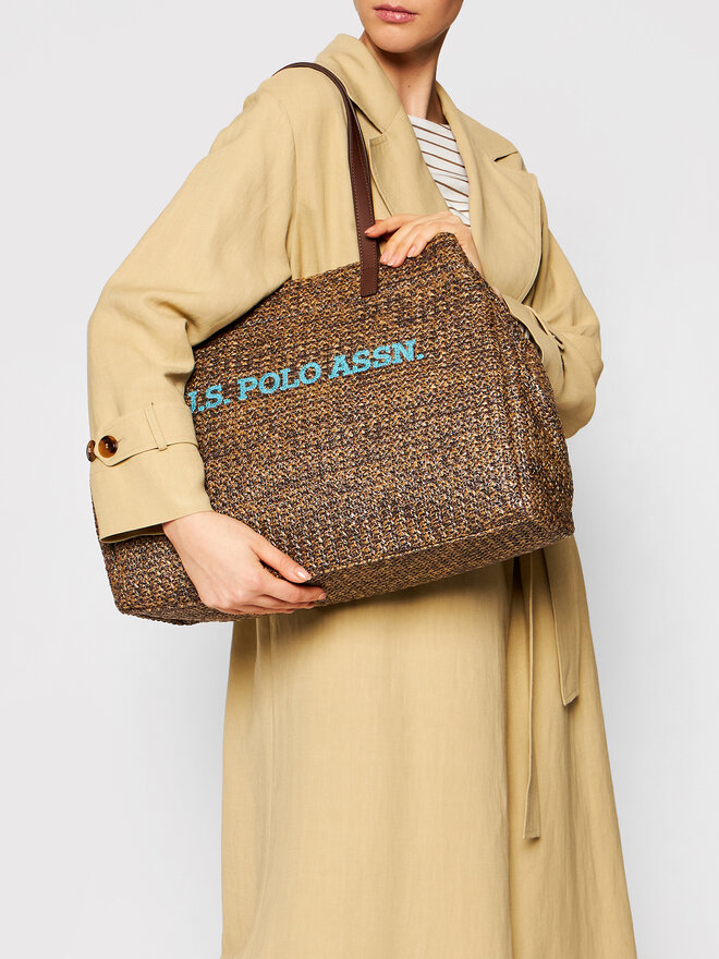 U.S. Polo Assn. Τσάντα U.S. Polo Assn. Ithaca L Shopping Bag Poly BEUIH5174WZB500 Καφέ