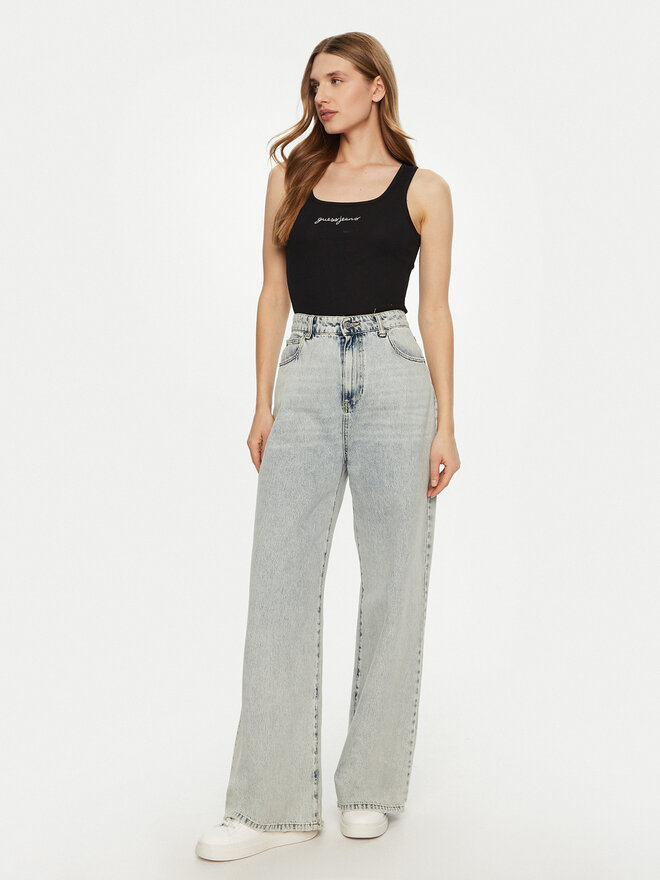 Guess Guess Marškinėliai W5RP48 KA0H1 Juoda Regular Fit