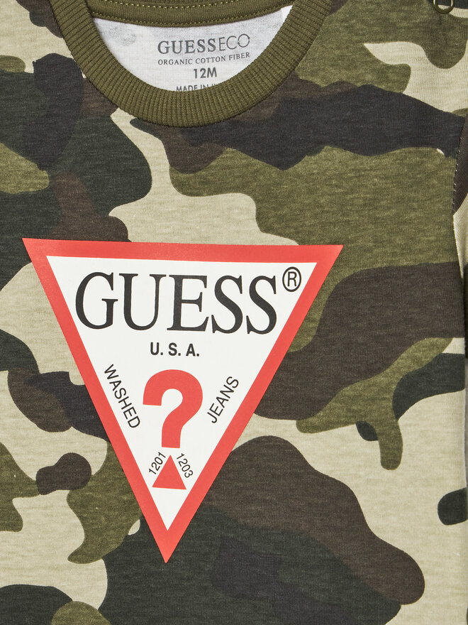Guess Guess Marškinėliai N5YI04 K8HM4 Žalia Regular Fit
