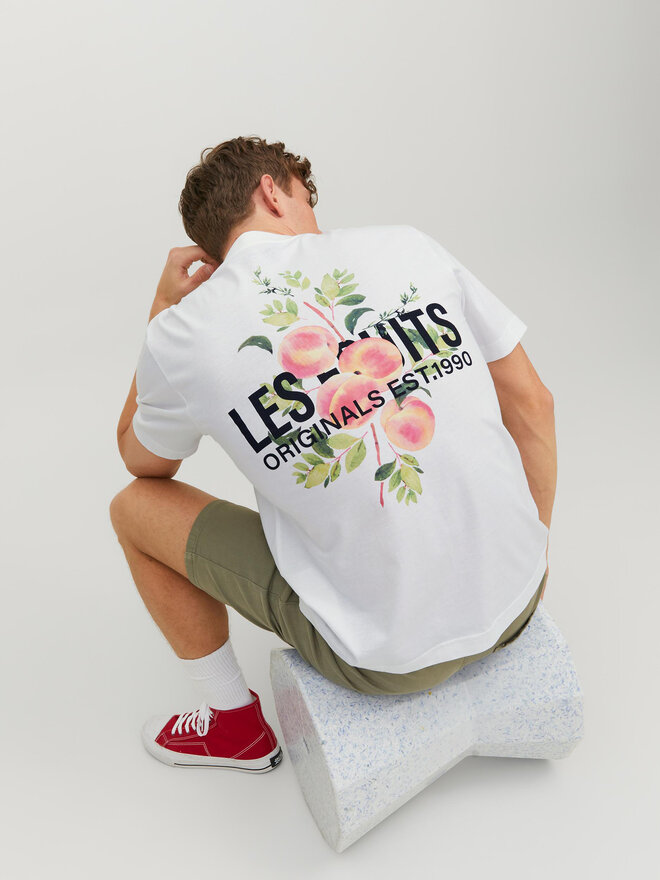Jack&Jones Jack&Jones Camiseta Flores 12228776 Blanco Loose Fit