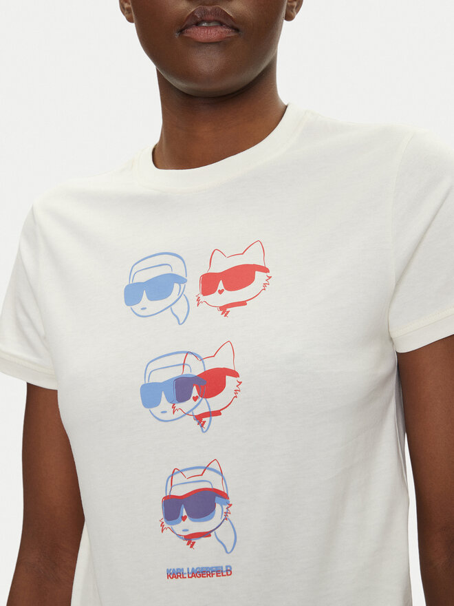 KARL LAGERFELD KARL LAGERFELD T-Shirt A2W17112 Εκρού Regular Fit