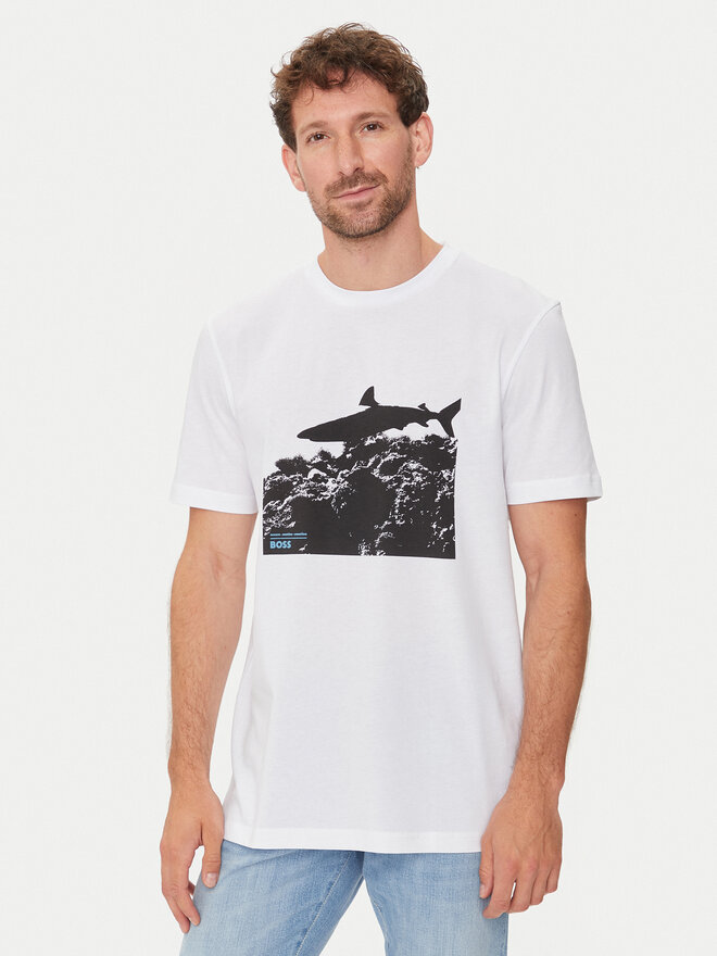 BOSS Boss Футболка Te_Sea_Horse 50515626 Білий Regular Fit