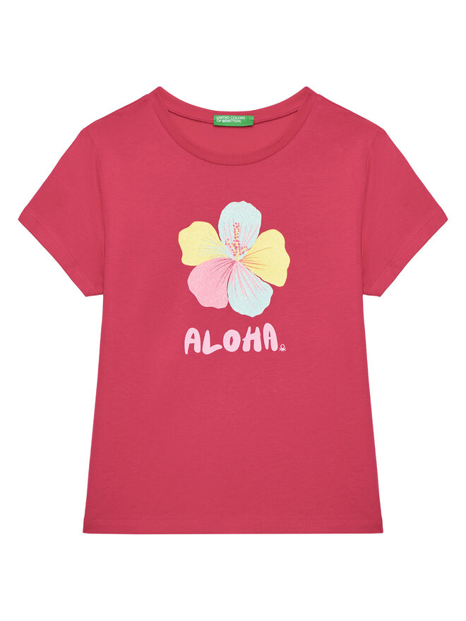 United Colors Of Benetton United Colors Of Benetton Camiseta 3I1XG10JJ Rosa Regular Fit