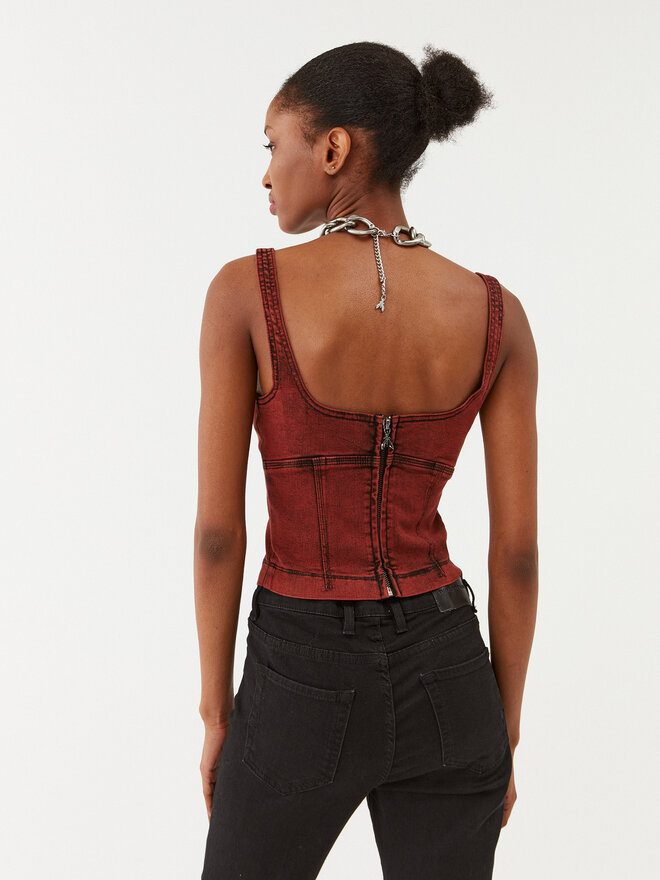 Patrizia Pepe Patrizia Pepe Felső 8C0615/D047-R805 Bordó Slim Fit