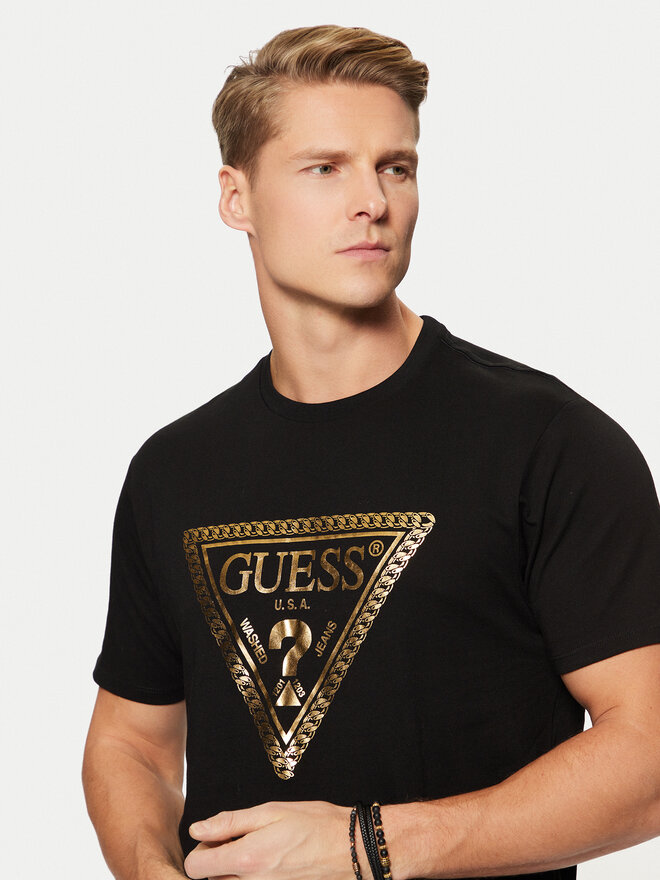 Guess Guess T-Shirt M5RI49 K9RM1 Μαύρο Regular Fit
