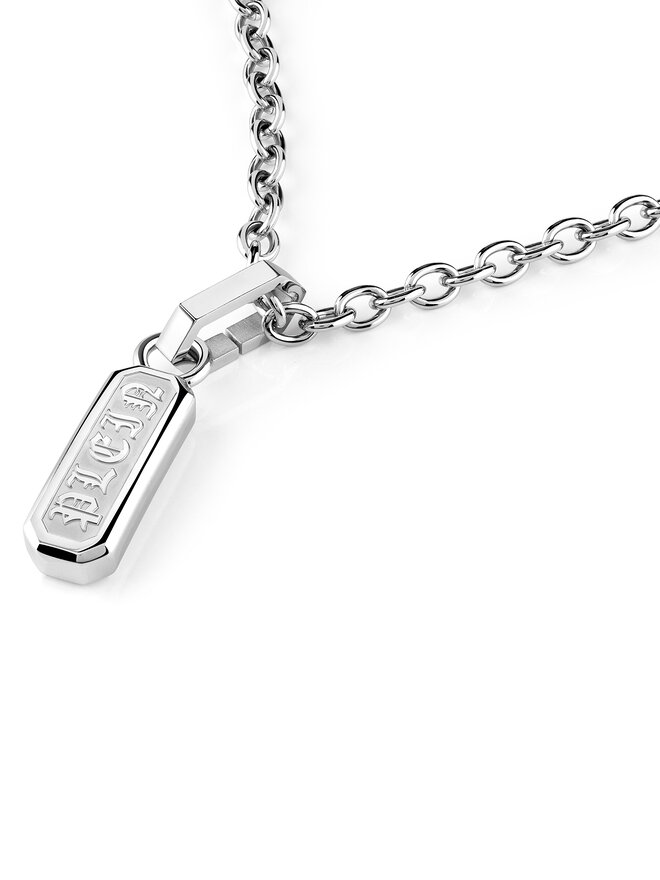 PHILIPP PLEIN Колие PHILIPP PLEIN Gothic Tag PJTEA04NU Сребрист
