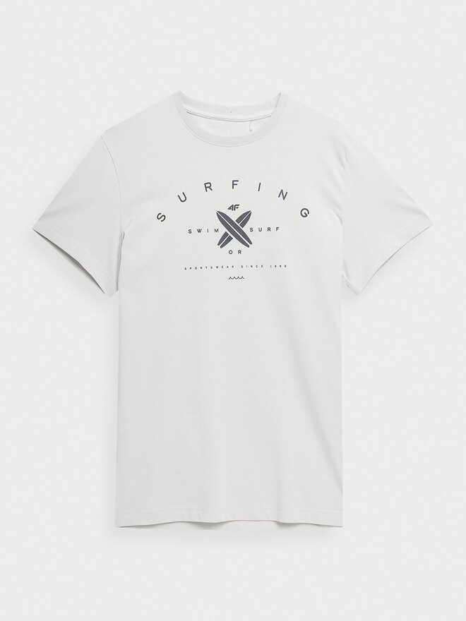 4F 4F T-Shirt 4FSS23TTSHM366 Grau Regular Fit