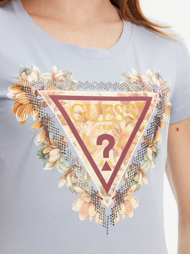 Guess Guess Marškinėliai W5YI08 J1314 Mėlyna Regular Fit