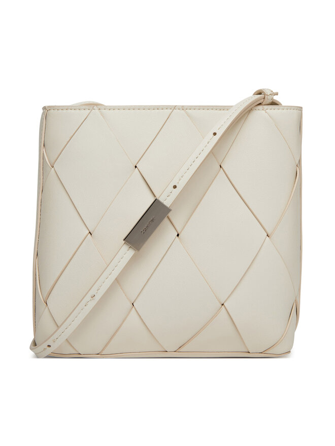 Calvin Klein Handtasche Calvin Klein Ck Woven Square Crossbody K60K612991 Weiß