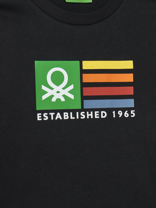 United Colors Of Benetton United Colors Of Benetton Marškinėliai 3I1XC10N3 Juoda Regular Fit