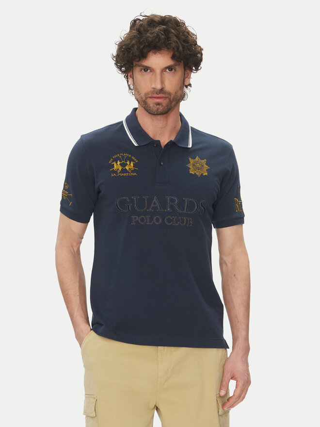 La Martina La Martina Poloshirt Achille MAPG30 PK097 Dunkelblau Regular Fit